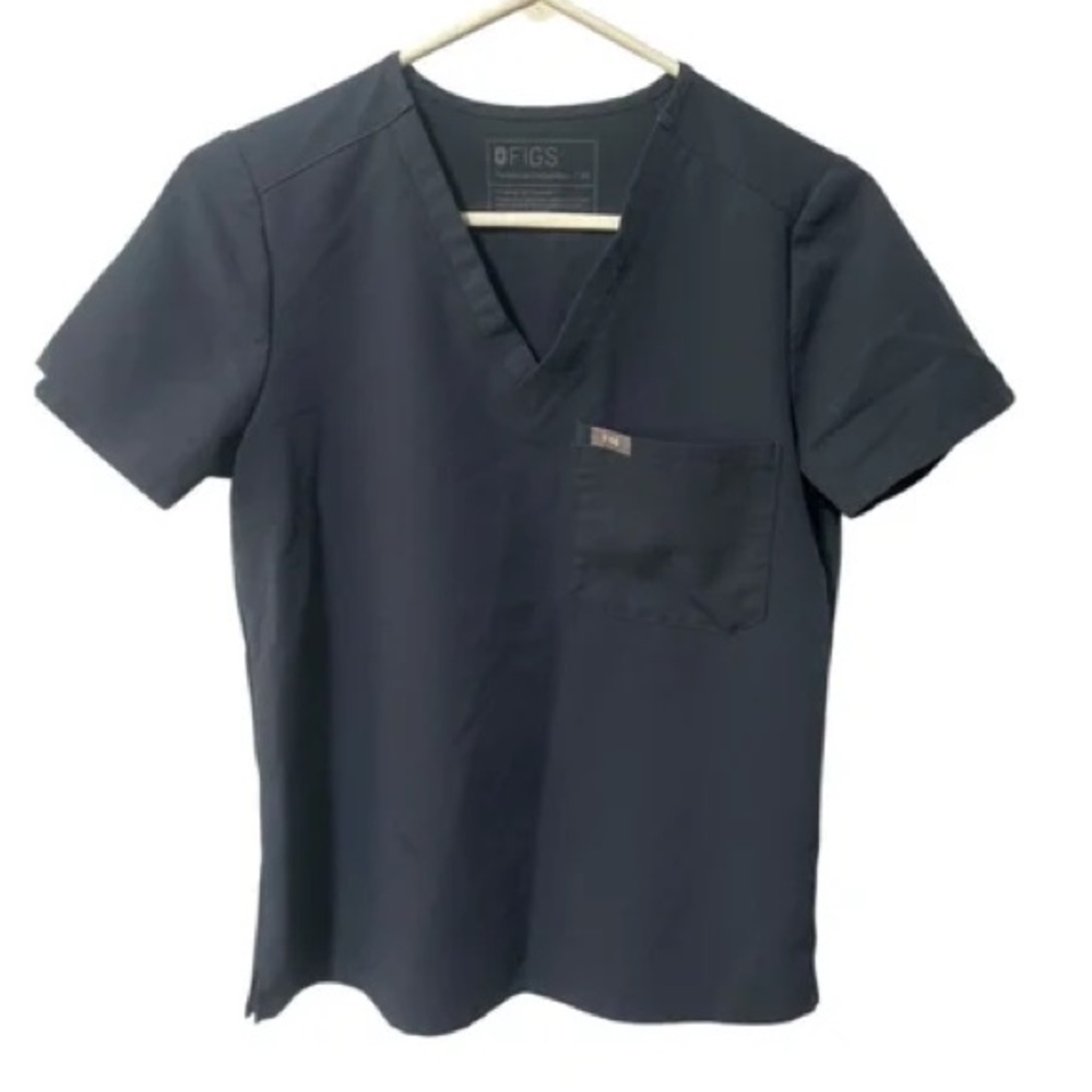 Figs Deep Blue V-Neck Scrub Top